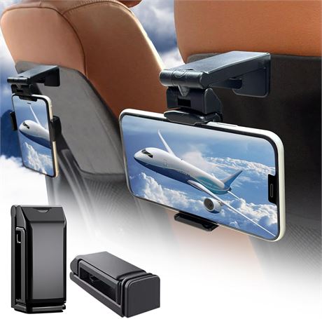 2-Pack Airplane Phone Holder, 360  Rotation, Foldable Travel Mount