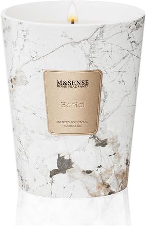 M&SENSE Santal Scented Candles, Lead-Free Wick, 14.1 oz, 80h