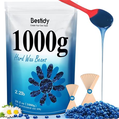 Perles de cire Bestidy 1000g épilation corps et bikini - Bleu
