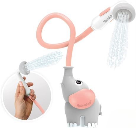 Yookidoo Jouet Douche Bain Bébé Éléphant Rose Nouveau-Né Baignoire Lavabo