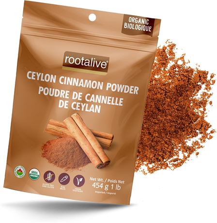 rootalive - Organic Ceylon Cinnamon Powder, 454g