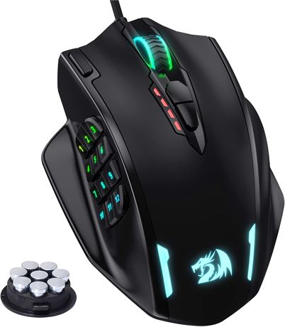 Redragon M908 Impact RGB Gaming Mouse, 12400 DPI, 12 Macro Buttons