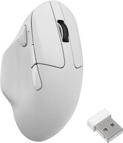 Keychron M7 Souris sans fil 2,4 GHz/Bluetooth, Macro, 66 g - Blanc