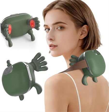 Portable Electric Neck Massager with Heat, Shiatsu Kneading for Shoulders