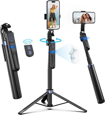 Trépied suivi visage 360°, support téléphone, télécommande, gestes