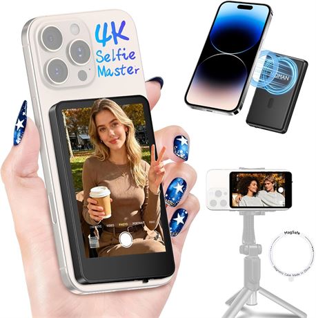 Moman  cran sans fil selfie/vlog pour iPhone 7-16 et Android, 1080P/4K, 3H