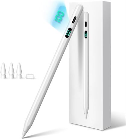 Stylus Pen for iPad with LED Power Display, Fast Charge & Palm Rejection