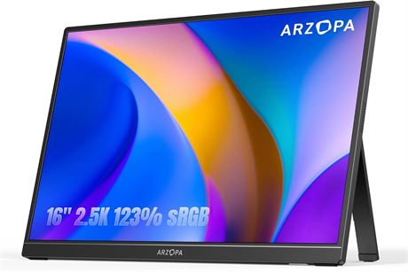 ARZOPA Moniteur portable 2K 16" 2560x1600 HDR, IPS 16:10 USB-C HDMI