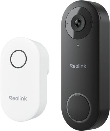 REOLINK Video Doorbell Camera WiFi, 2K for Home Security, Chime Included
