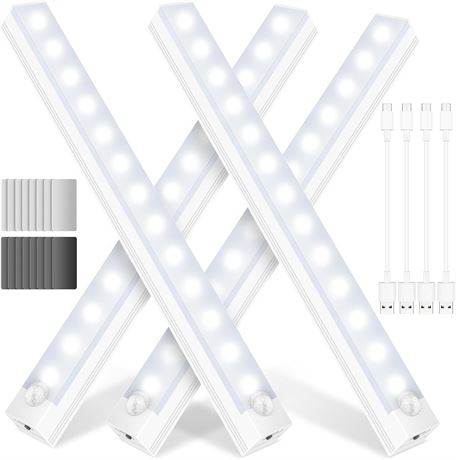 Under Cabinet Motion Sensor Lights 4-Pack White