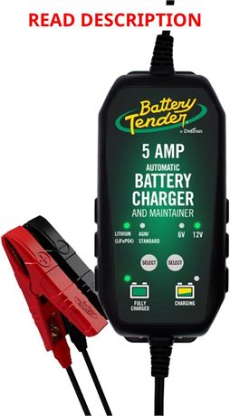 Battery Tender 5A 12V Battery Charger and Maintainer for Cars, SUVs, Trucks