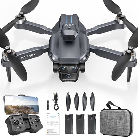 HYTOBP Foldable FPV Drone with 1080P Camera 3 Batteries