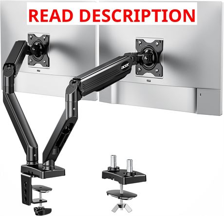 Acer Dual Monitor Arm for 17-32 in Screens, Gas Spring, VESA 75/100, C-Clamp