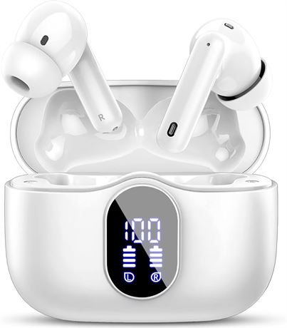 Wireless Earbuds, Bluetooth 5.4 HiFi Stereo, ENC Mic, IP7 Waterproof, Touch
