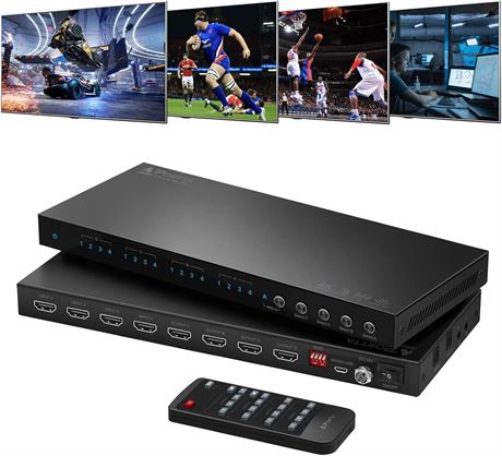 Portta Matrice HDMI 4K 60Hz 4x4   ARC, Toslink 3,5 mm, EDID 16 modes, IR