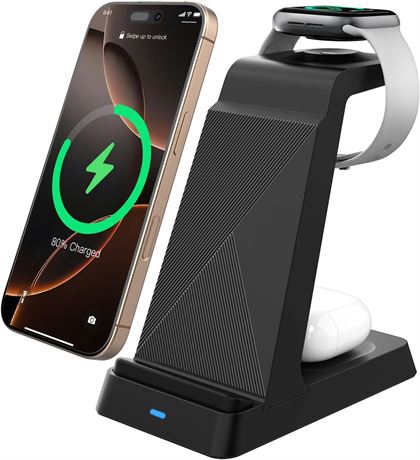 2026 3-in-1 Wireless Charger iPhone 17-11, X/Pro Max Watch&AirPods Pro/2-4
