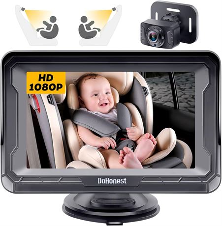 DoHonest 1080P Rear Seat Baby Car Monitor with Night Vision