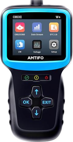 AMTIFO W4 OBD2 Scanner with Color Screen, Live Data & Code Reader Tool