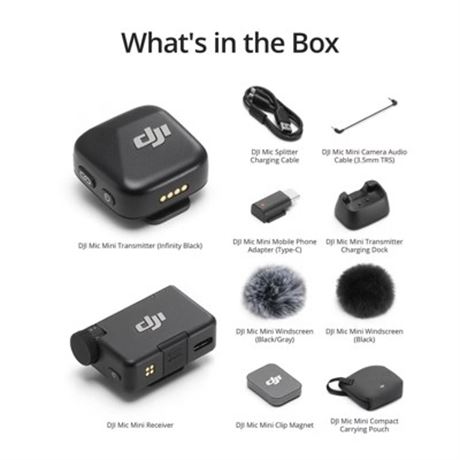 DJI Mic Mini (1TX+1RX) Unidirectional Dynamic Microphone