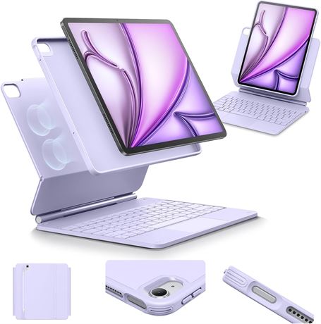 ESR étui clavier iPad Air 13" (M3/M2 2025/2024), magnétique, trackpad, violet