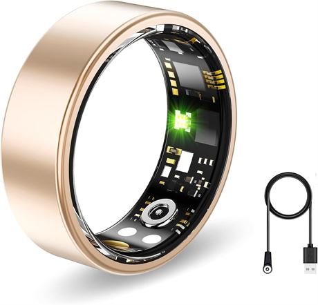 Smart Ring Fitness Tracker with HR & SpO2, Sleep & Sports Tracking, Size 7