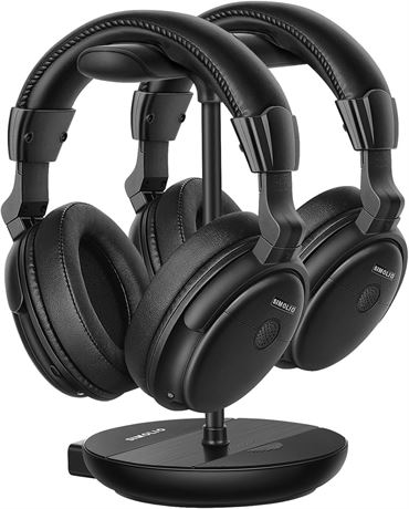 SIMOLIO SM-829D2 Casque TV sans fil pour personnes  g es, dialogue clair