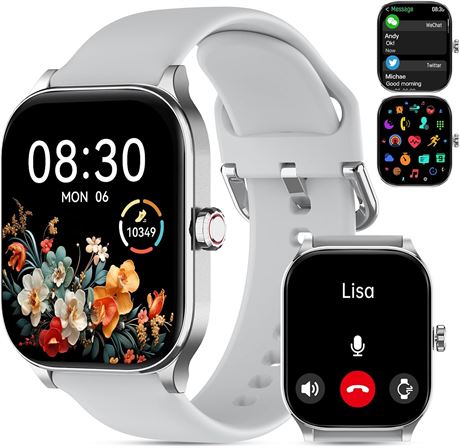 Smart Watch for Women Men, Heart Rate Monitor, IP68 Waterproof (2.01)