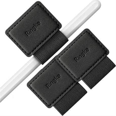 Ringke Pen Holder (3-Pack) Adhesive Pen Loop for Apple Pencil/Stylus - Black