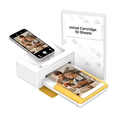 KODAK Dock Plus 4PASS Instant Photo Printer (4x6 inches) + 10 Sheets
