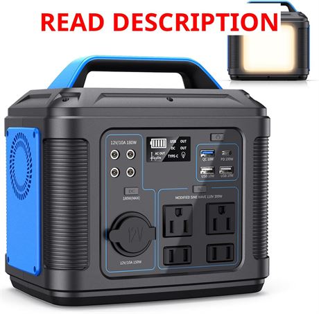 Station Électrique Portable 300W 296Wh Batterie Solaire LED