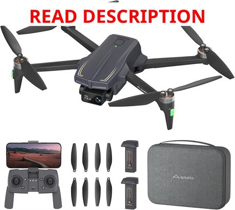 Ameta S20 Pro GPS Drone with Camera 4K UHD, 50 Min Flight, Brushless