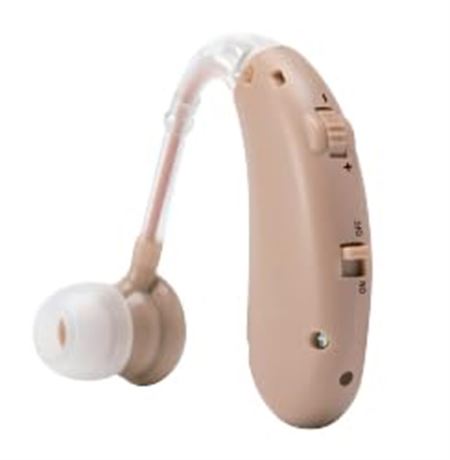 Hearing Aids for Seniors, Behind-the-Ear BTE with Noise Cancelling, Beige