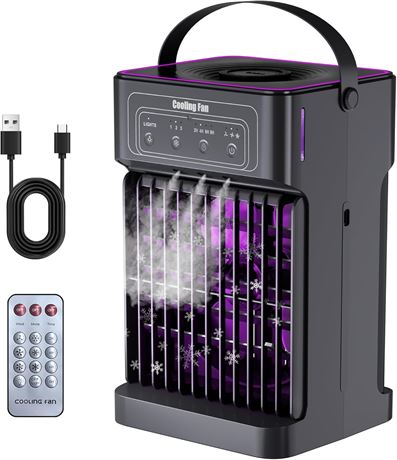 Climatiseur portable 4-en-1 mini AC ventilateur lumière LED