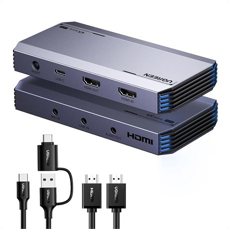 UGREEN 4K 60fps HDMI Capture Card, USB 3.0 Low Latency Streaming Adapter