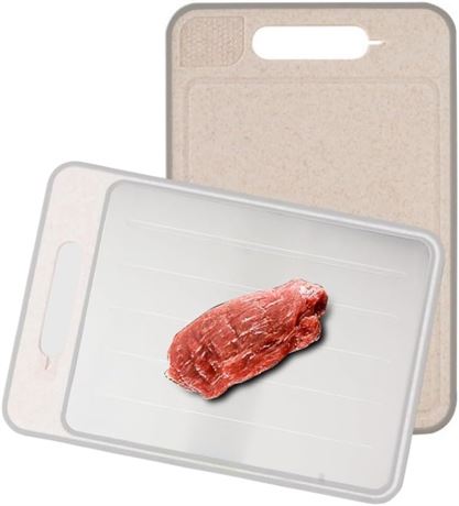 IMLUCKY Double-Sided Titanium Cutting Board, Scratch Resistant, Khaki