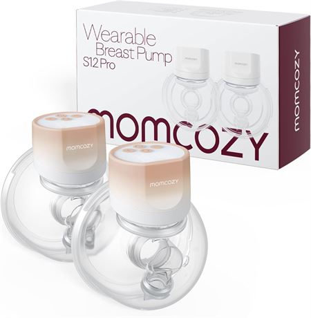Momcozy S12 Pro Hands-Free Wearable Breast Pump, 2 Pack, Cozy Orange