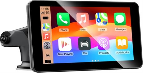 Écran CarPlay 7", tactile, sans fil, Android/iOS, Bluetooth, GPS