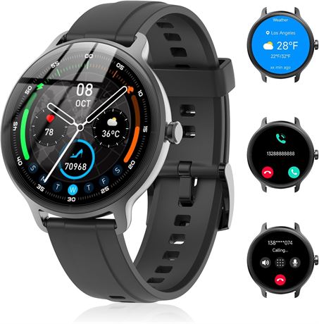 Smart Watch for Android/iOS with Calls, 1.27in Display, HR/SpO2, 100+ Sports