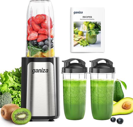 Ganiza 14-Pcs Personal Blender with 3 Cups (24oz/17oz x2)