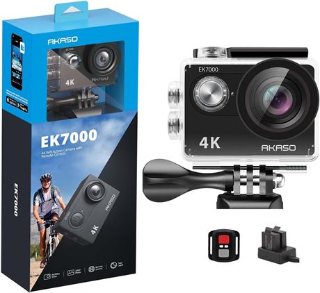 AKASO EK7000 Action Camera 4K 20MP Waterproof 98ft, 170  Wide, WiFi