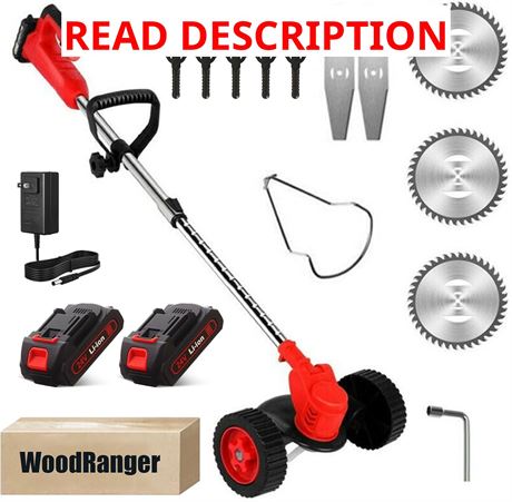 Wood Ranger 3-in-1 Cordless Trimmer, 24V, NO Batteries, 6" Cut, Red