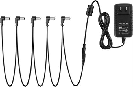 Donner DPA-1 Adaptateur 9 V DC 1 A pour p dale, pointe n gative, 5 voies