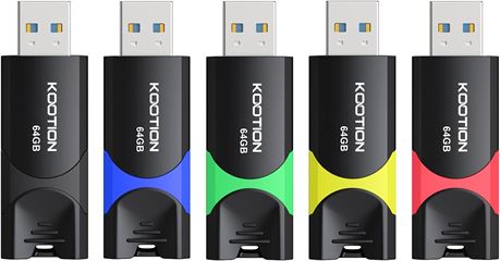 Clés USB KOOTION 64Go 3.0 Lot de 5 LED Mix Couleurs
