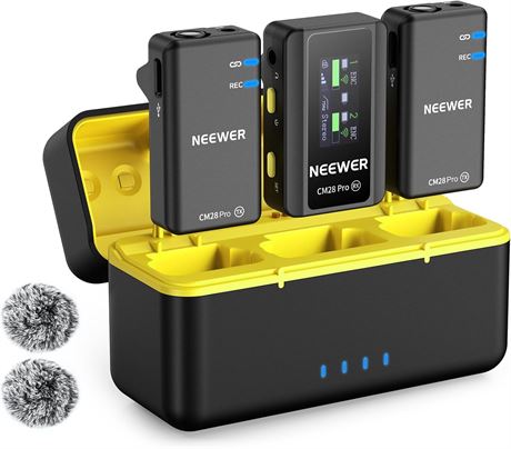 NEEWER CM28 PRO Micro sans fil cravate,  tui de chargement, 48 kHz 16 bits