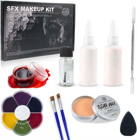 VIOLA HOUSE SFX Makeup Kit with Latex Fake Blood Scar Wax