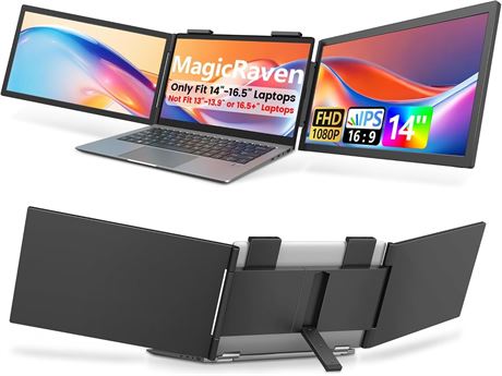 14" Triple Laptop Monitor Extender 1080P USB-C HDMI