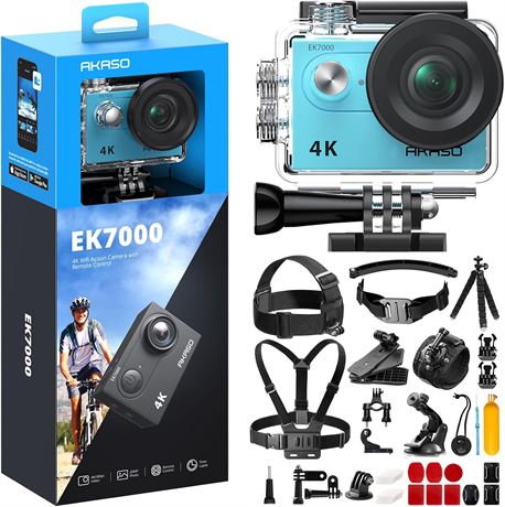 AKASO EK7000 Action Camera and 42 in 1 Action Camera Accessories Kit Bundle