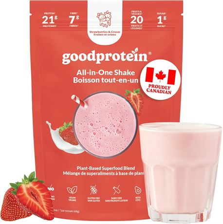 Vegan Protein Powder, Strawberries & Cream, 880g