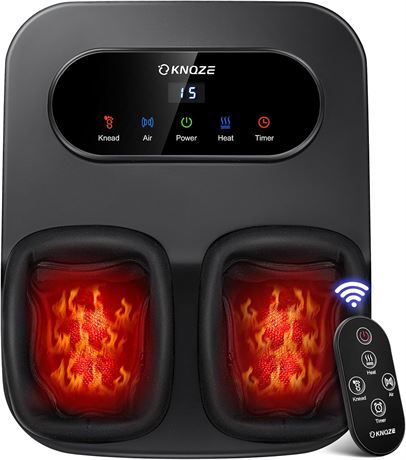 KNQZE Foot Massager with Heat & Remote, Shiatsu Kneading for Plantar Fasciitis