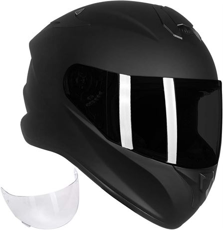 ILM Full-Face Motorcycle Helmet with Air Vents, DOT ST-06, Matte Black X-Large